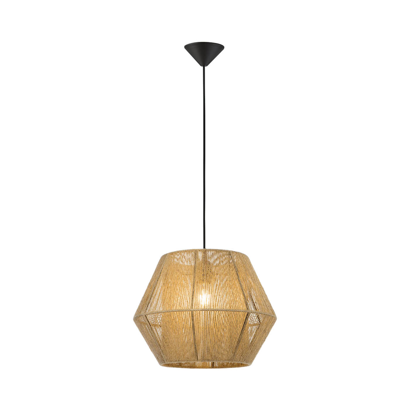 Cauti un pendul ZAIRA cu abajur natur textil, design  modern, pentru living, dining sau dormitor din colectia de lustre si candelabre Domicilio?