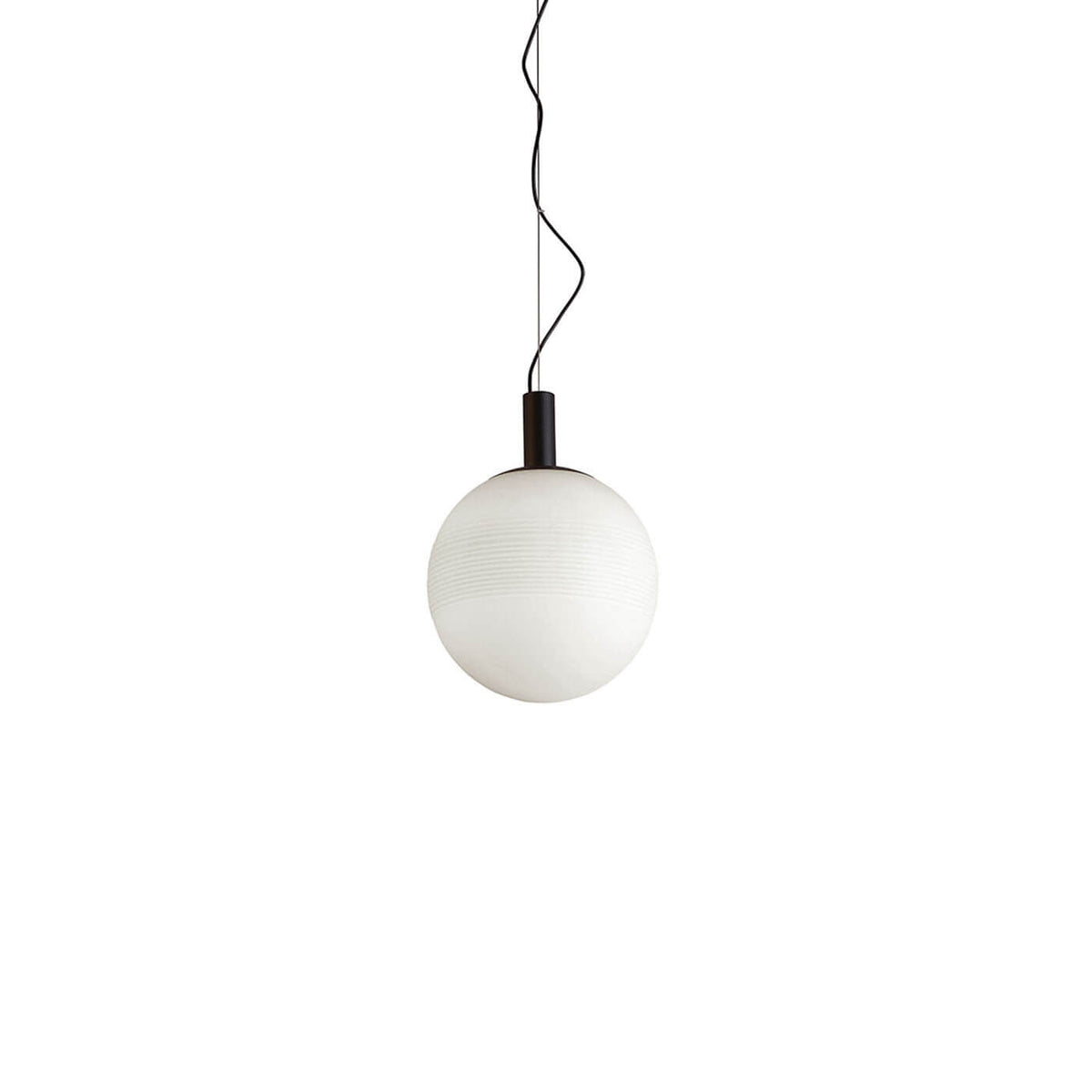 Pendul minimalist negru ANGELO cu glob alb 1x60W E27