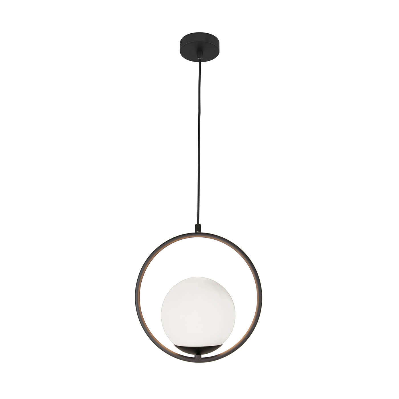 Cauti un pendul negru ANOUK S1C cu glob de sticla, design modern, minimalist, pentru living, dining sau dormitor din colectia de lustre si candelabre Domicilio?