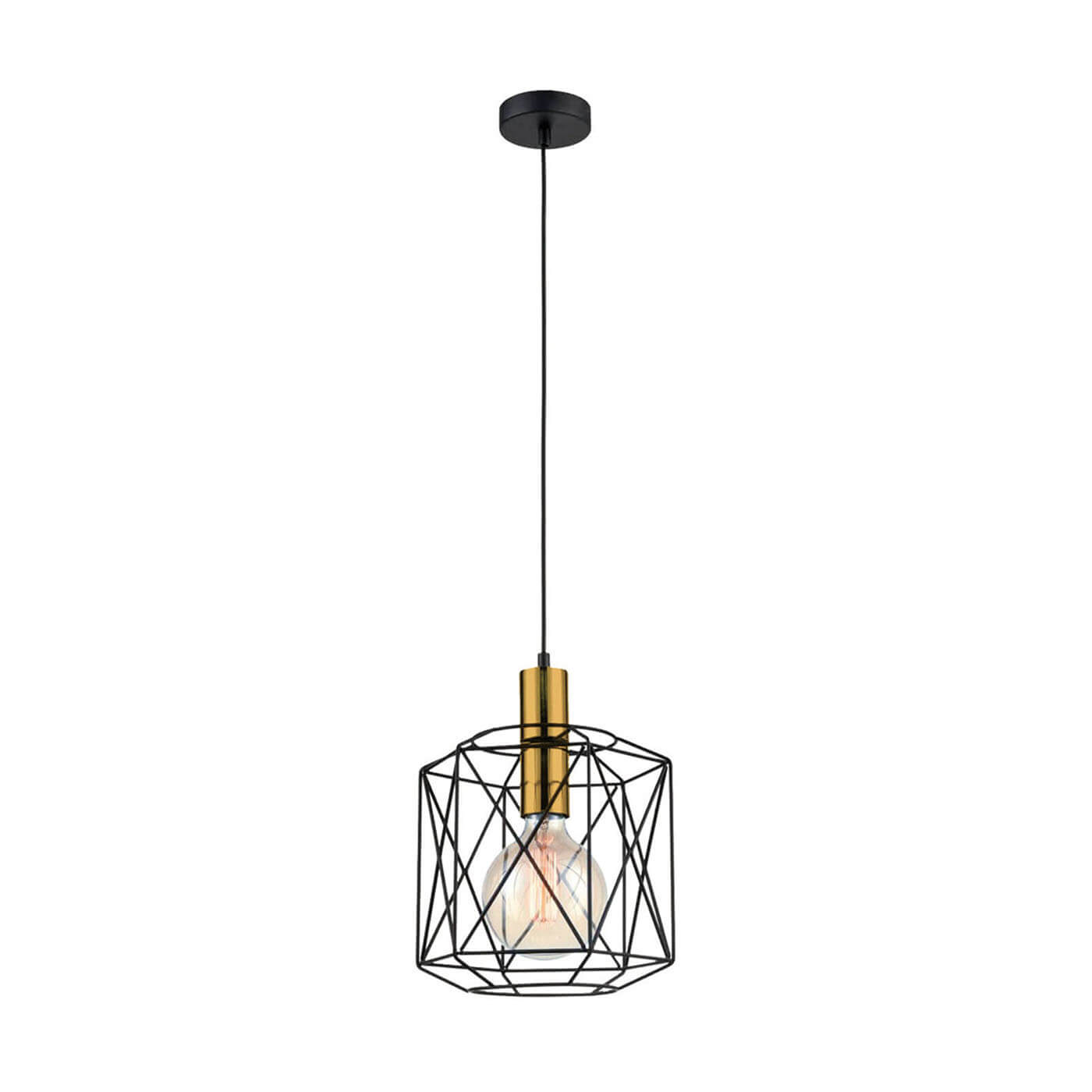 Cauti un pendul negru ARGO S1 din metal, design modern, geometric, pentru living, dining sau dormitor din colectia de lustre si candelabre Domicilio?