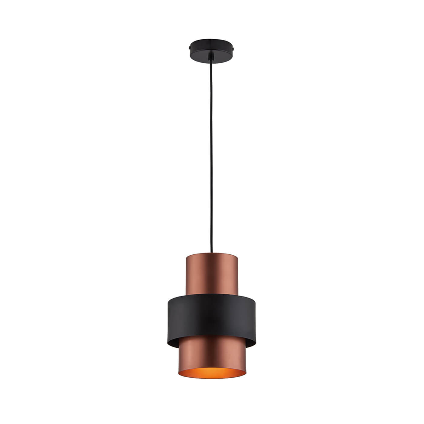 Cauti un pendul negru DARLING rotund din metal si lemn, design modern, pentru living, dining sau dormitor din colectia de lustre si candelabre Domicilio?