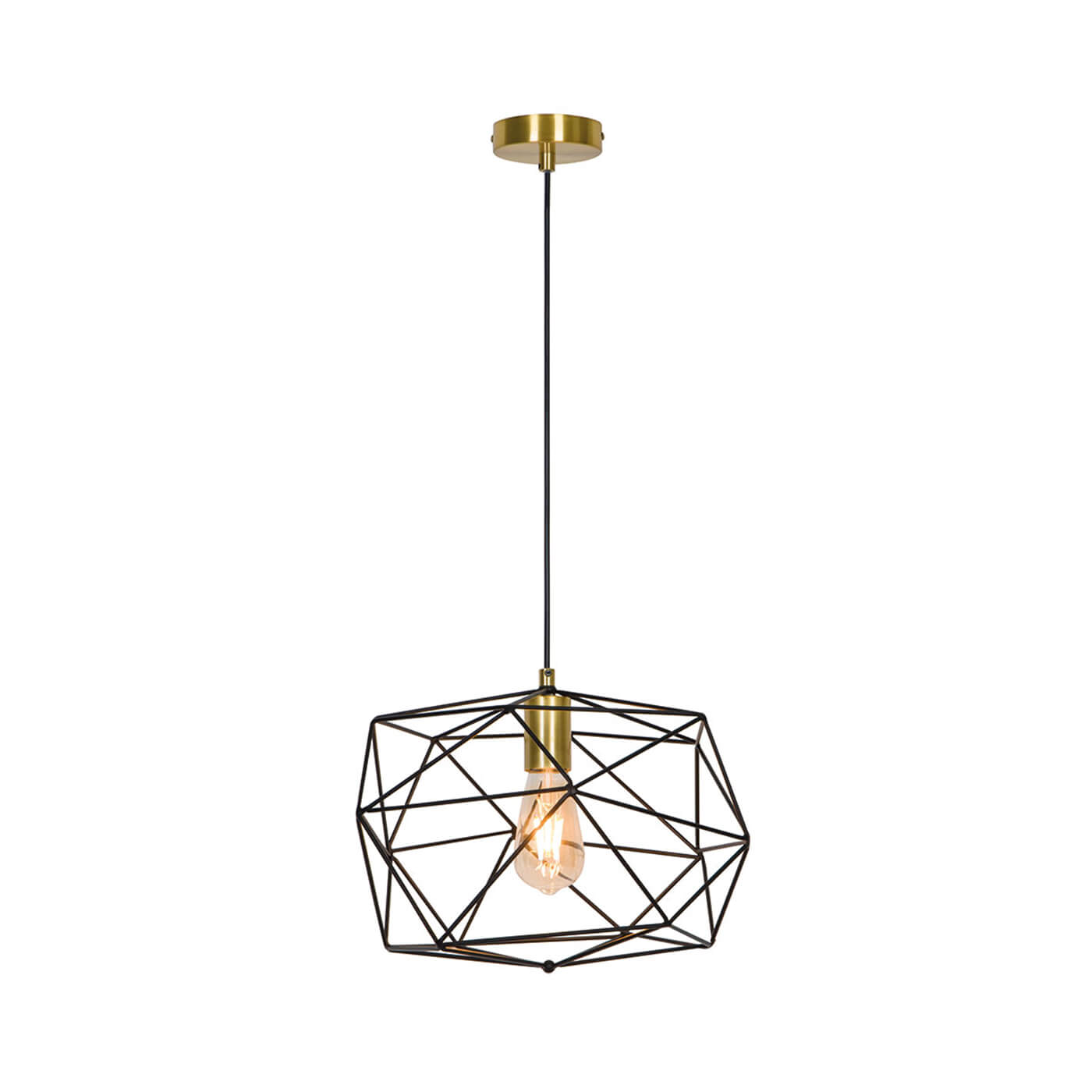 Cauti un pendul negru KOMODO din metal, design modern, geometric, pentru living, dining sau dormitor din colectia de lustre si candelabre Domicilio?