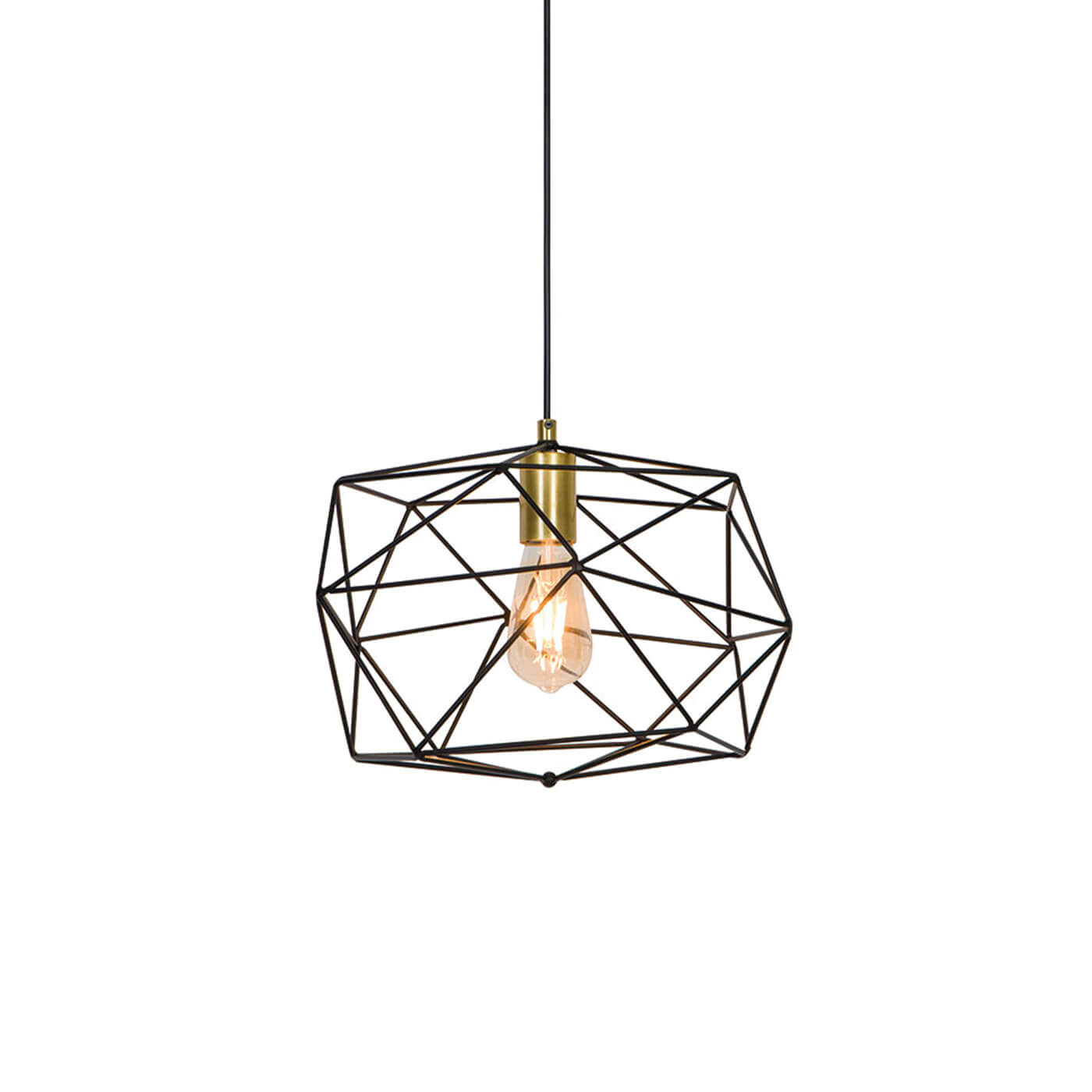 Cauti un pendul negru KOMODO din metal, design modern, geometric, pentru living, dining sau dormitor din colectia de lustre si candelabre Domicilio?