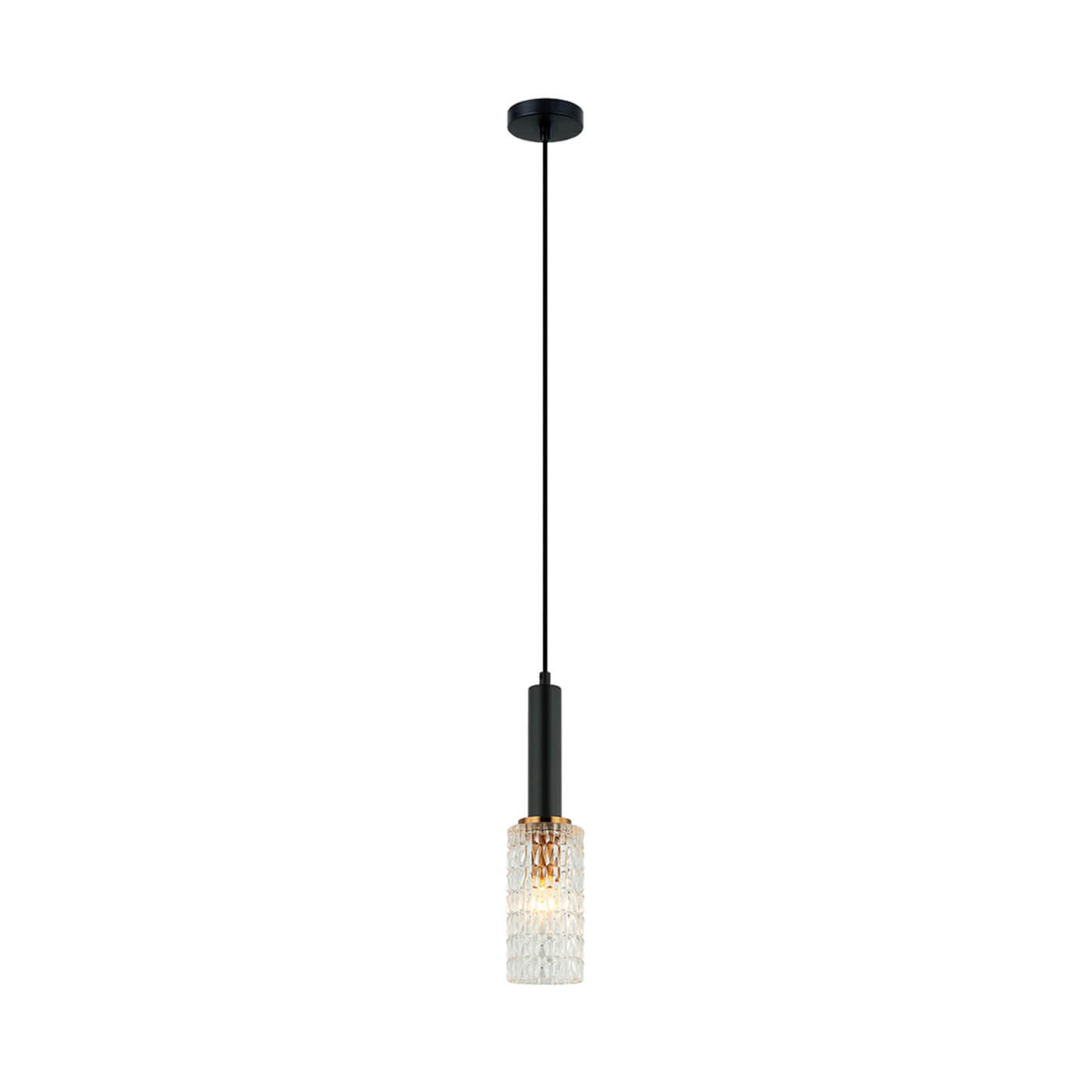 Cauti un pendul negru LIRA 36 cu abajur de sticla, design elegant, minimalist, pentru living, dining sau dormitor din colectia de lustre si candelabre Domicilio?