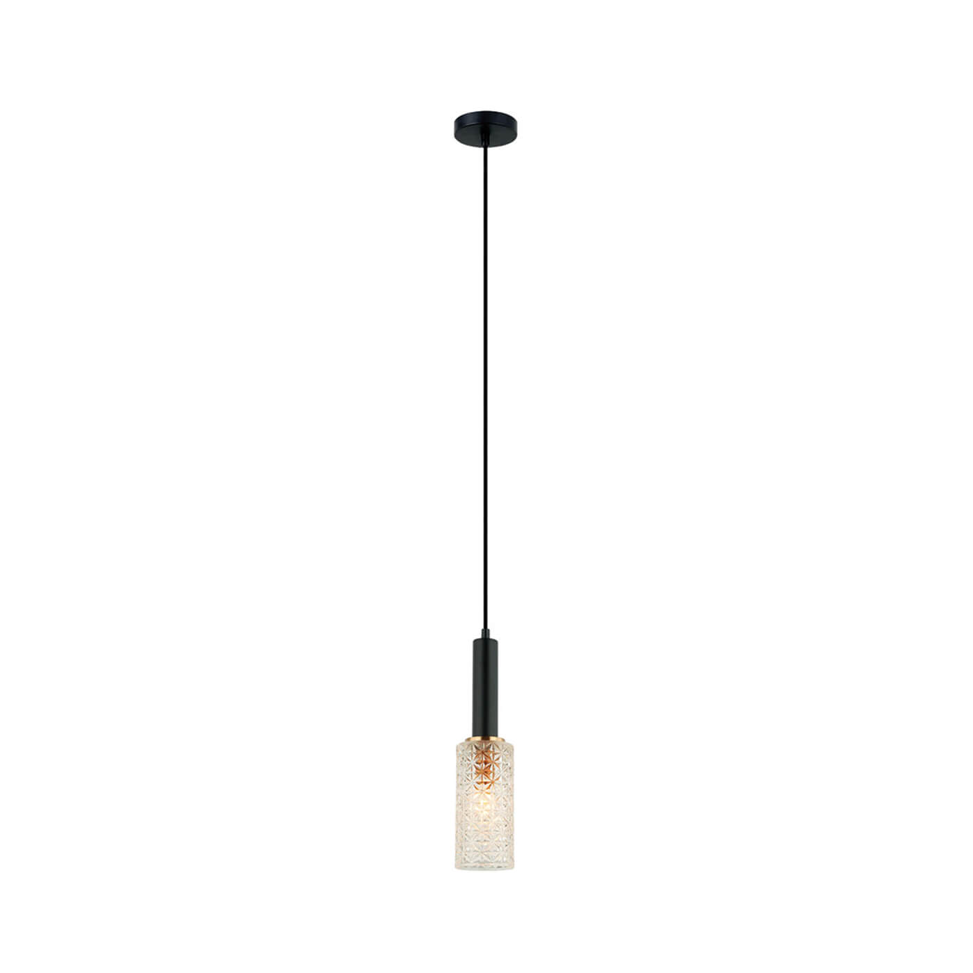 Cauti un pendul negru LIRA 38 cu abajur de sticla, design elegant, minimalist, pentru living, dining sau dormitor din colectia de lustre si candelabre Domicilio?