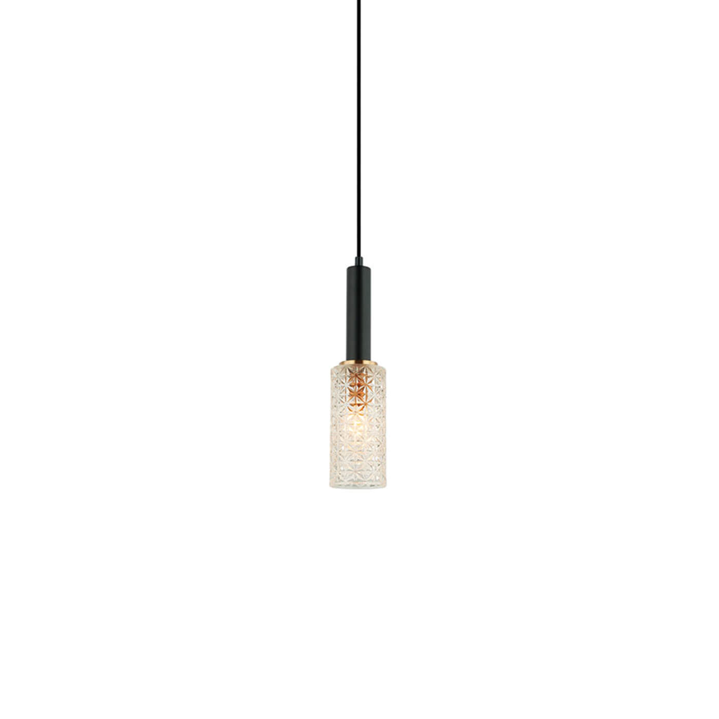 Cauti un pendul negru LIRA 38 cu abajur de sticla, design elegant, minimalist, pentru living, dining sau dormitor din colectia de lustre si candelabre Domicilio?