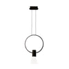 Pendul negru SINDY cu LED, design minimalist, futurist, pentru living, dining sau dormitor