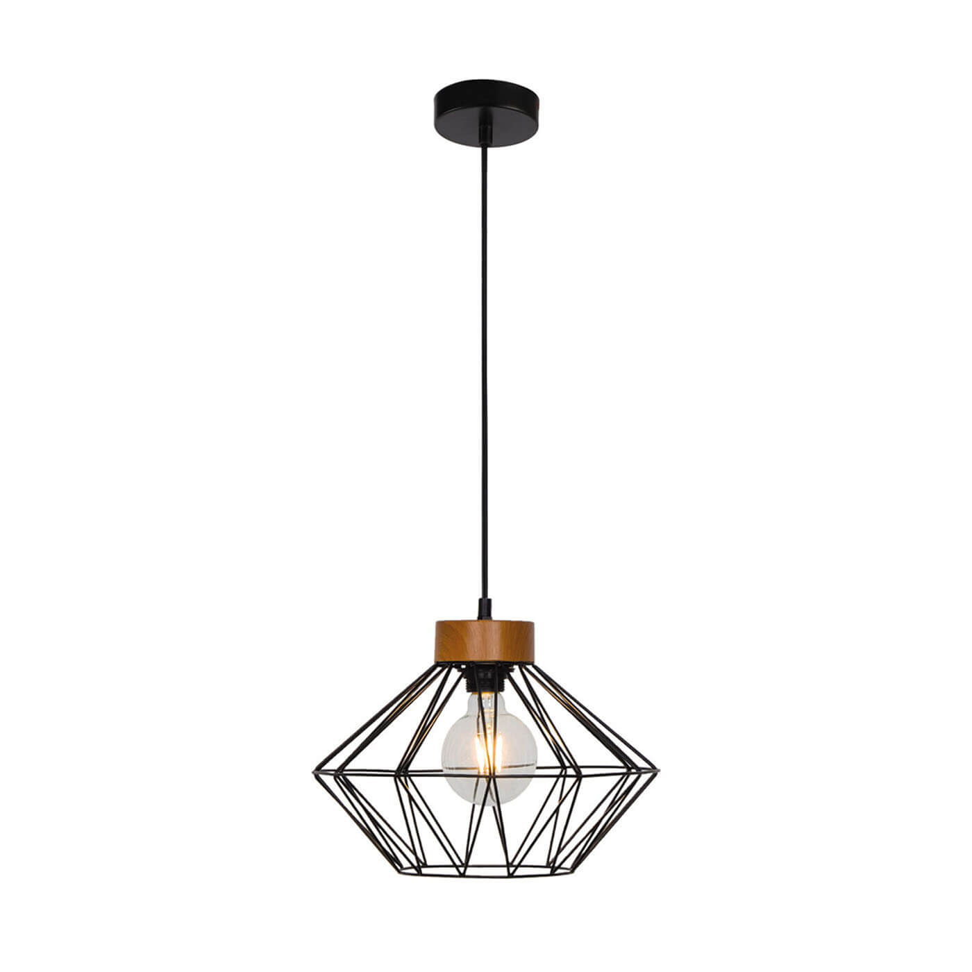 Cauti un pendul negru VEGA din metal, design elegant, minimalist, pentru living, dining sau dormitor din colectia de lustre si candelabre Domicilio?