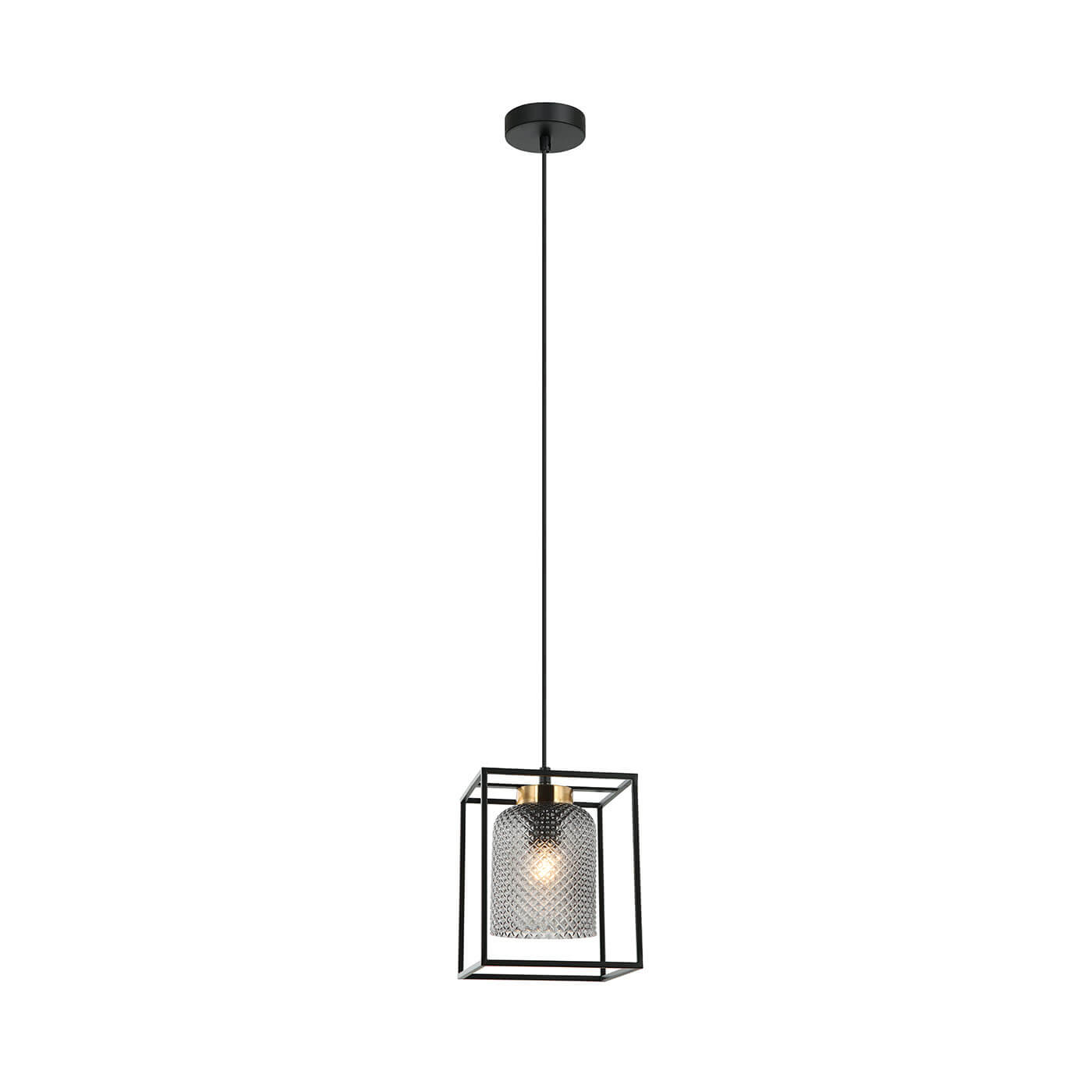 Cauti un pendul negru ZAC cu abajur din sticla, design elegant, modern, pentru living, dining sau dormitor din colectia de lustre si candelabre Domicilio?