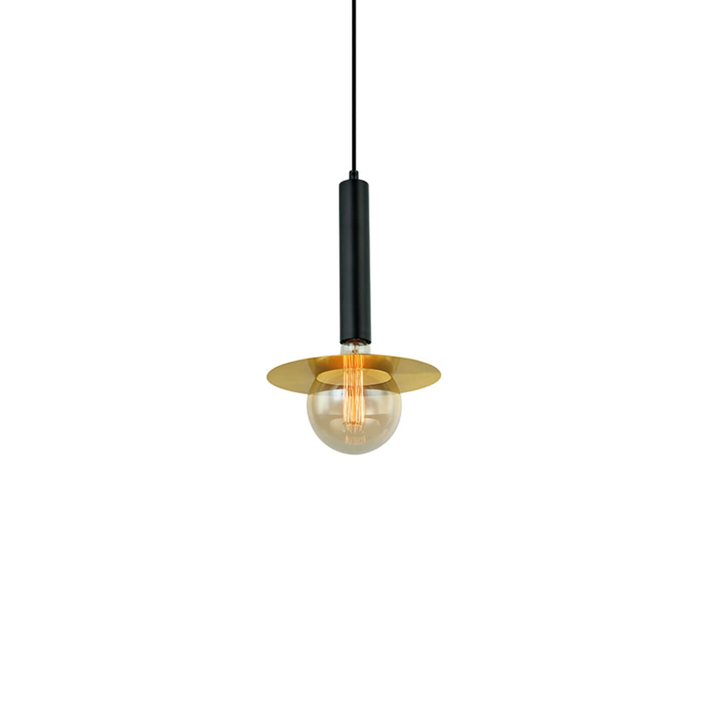 Cauti un pendul negru auriu LOUIS din metal, design elegant, minimalist, pentru living, dining sau dormitor din colectia de lustre si candelabre Domicilio?