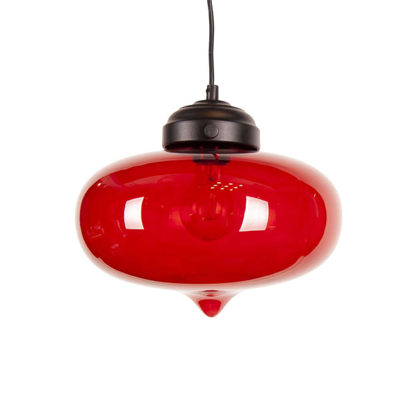 Pendul elegant rosu TOBIAS RD din sticla 1xE27