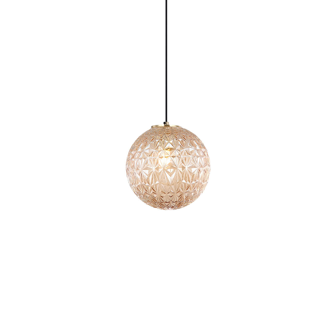 Cauti un pendul ambrat transparent ASPA din sticla, design modern, elegant, pentru living, dining sau dormitor din colectia de lustre si candelabre Domicilio?