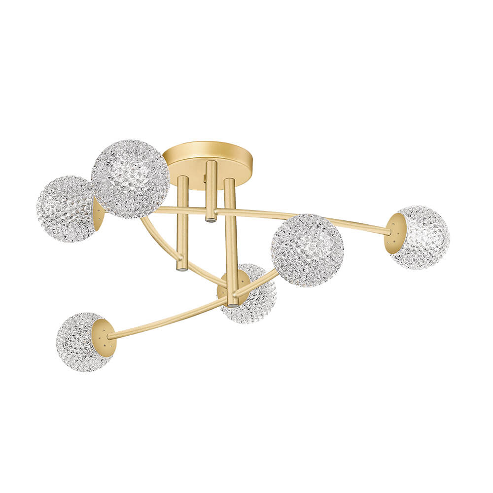 Cauti o plafoniera aurie transparenta DIAMOND C6, design modern, elegant - Corp de iluminat pentru living sau hol din colectia de lampi suspendate si lustre DOMICILIO?