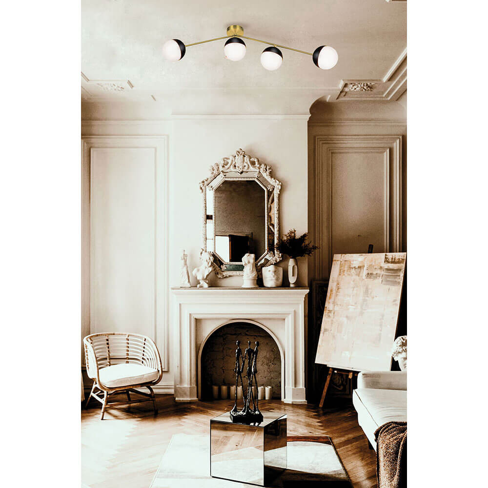 Cauti o plafoniera glam ORBIT C4 cu globuri chic de sticla, design elegant - Corp de iluminat modern pentru living, dining sau dormitor din colectia de lampi suspendate si lustre DOMICILIO?