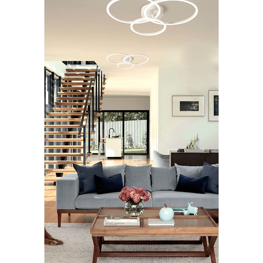 Cauti o plafoniera alba NOLA C3 cu LED 27W, design minimalist, futurist - Corp de iluminat din colectia DOMICILIO?