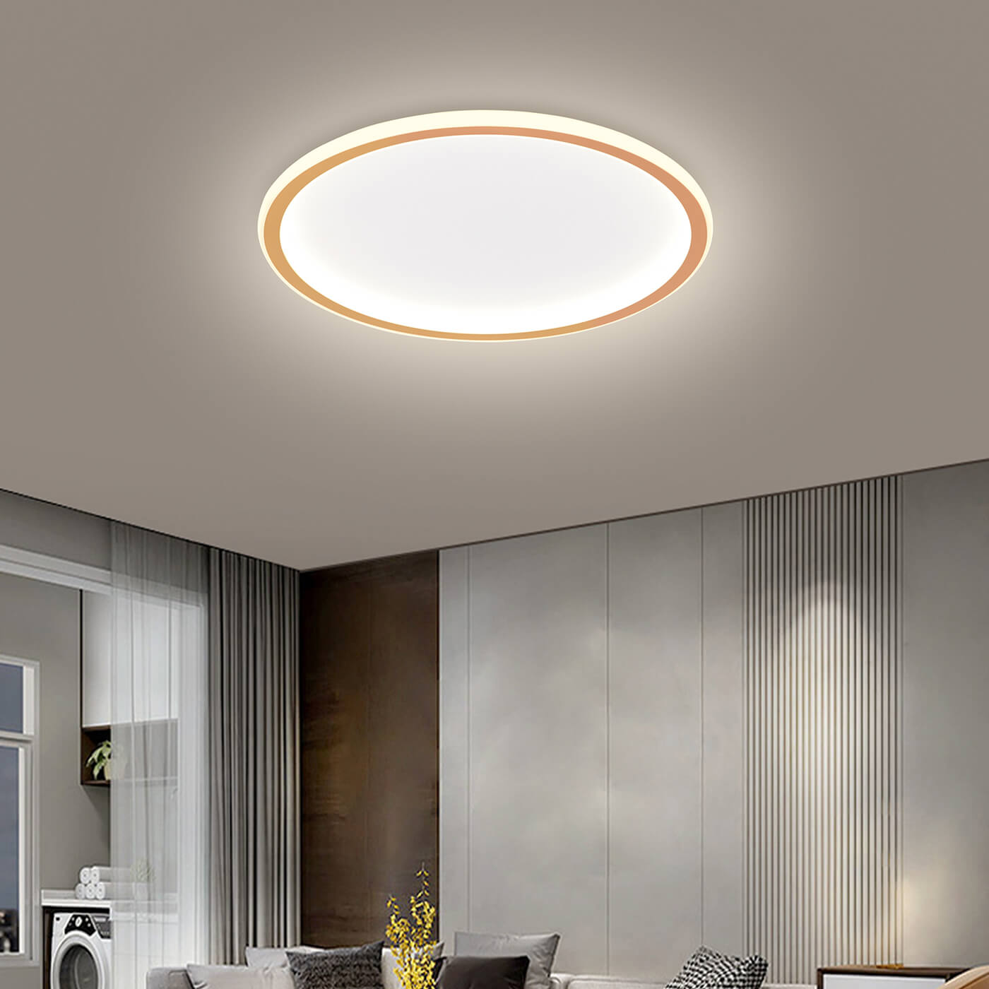 Plafoniera aurie AYAM CM cu LED pentru living sau dining