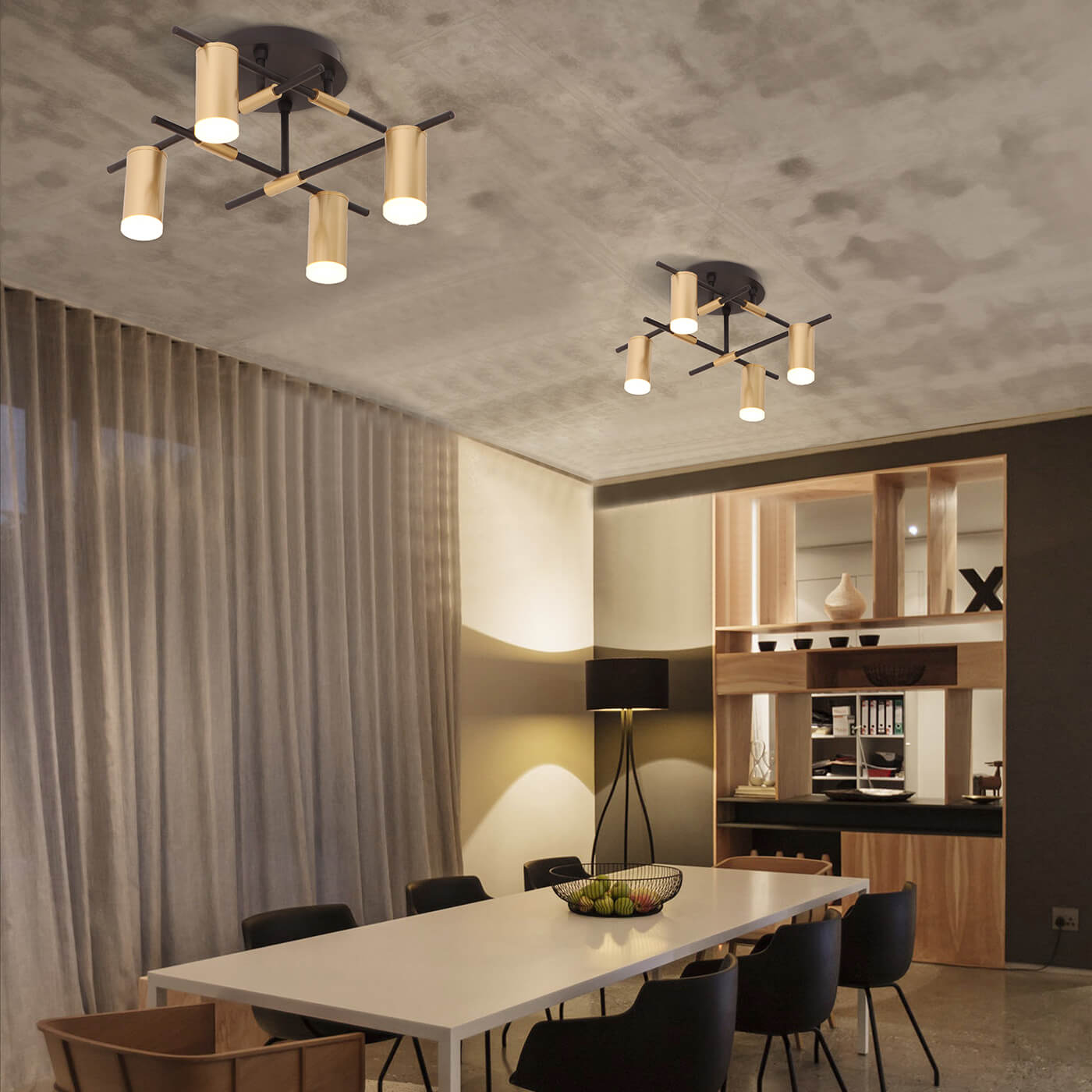 Cauti o plafoniera aurie ELMO C4, design modern, elegant - Corp de iluminat pentru living sau dining din colectia DOMICILIO?