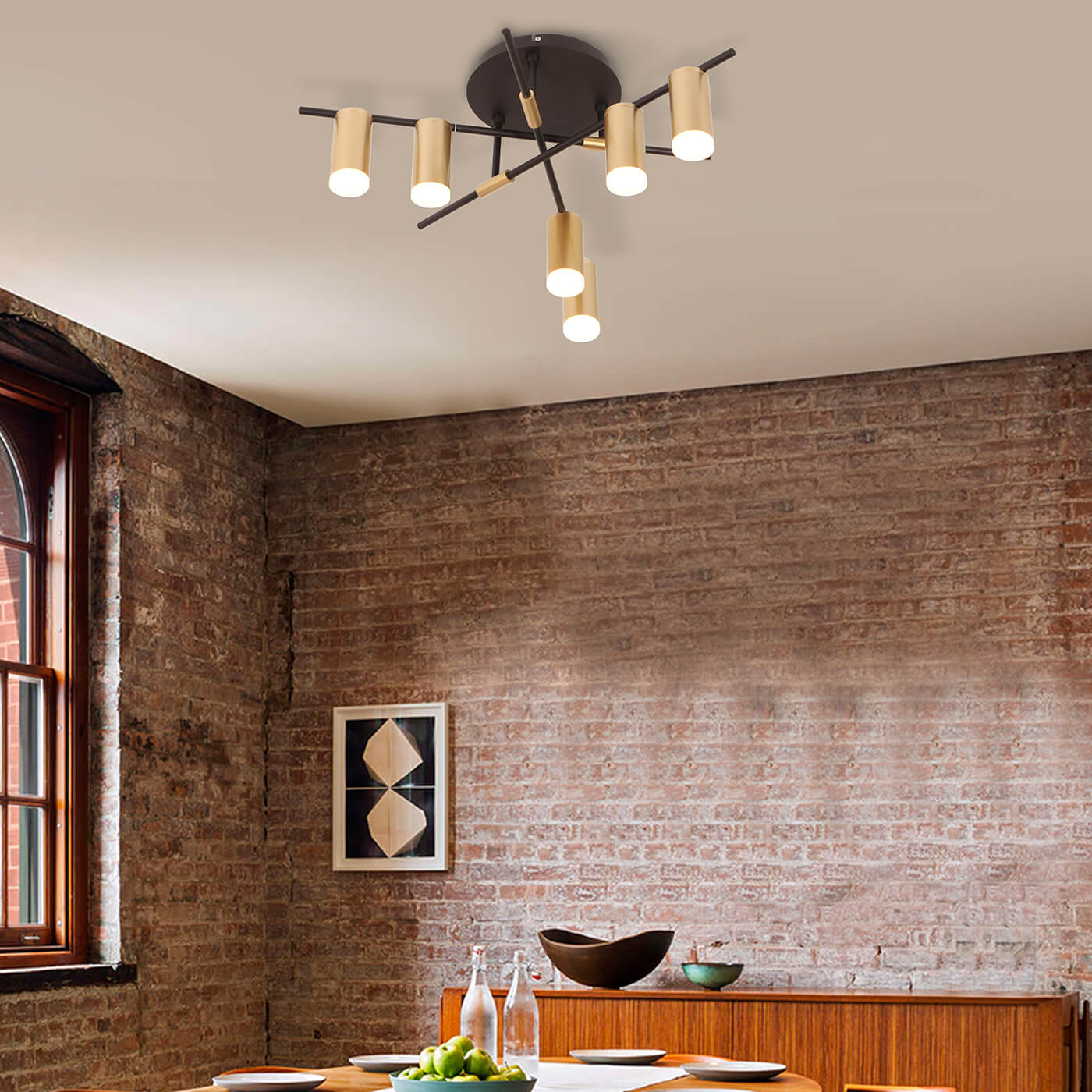 Cauti o plafoniera aurie ELMO C6, design modern, elegant - Corp de iluminat pentru living sau dining din colectia DOMICILIO?