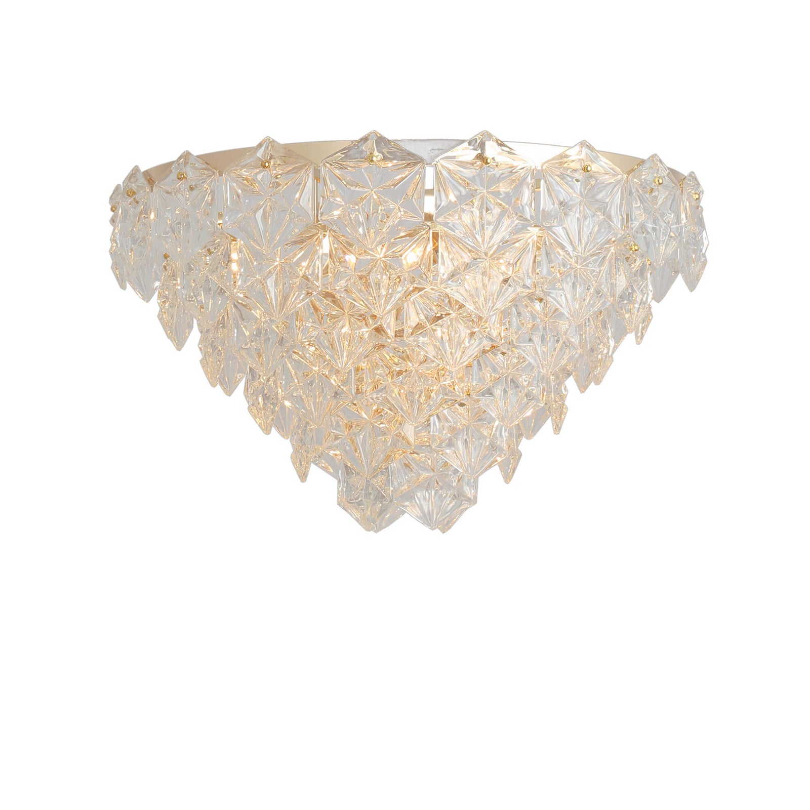 Plafoniera CROWN C1, transparent si auriu, design deosebit