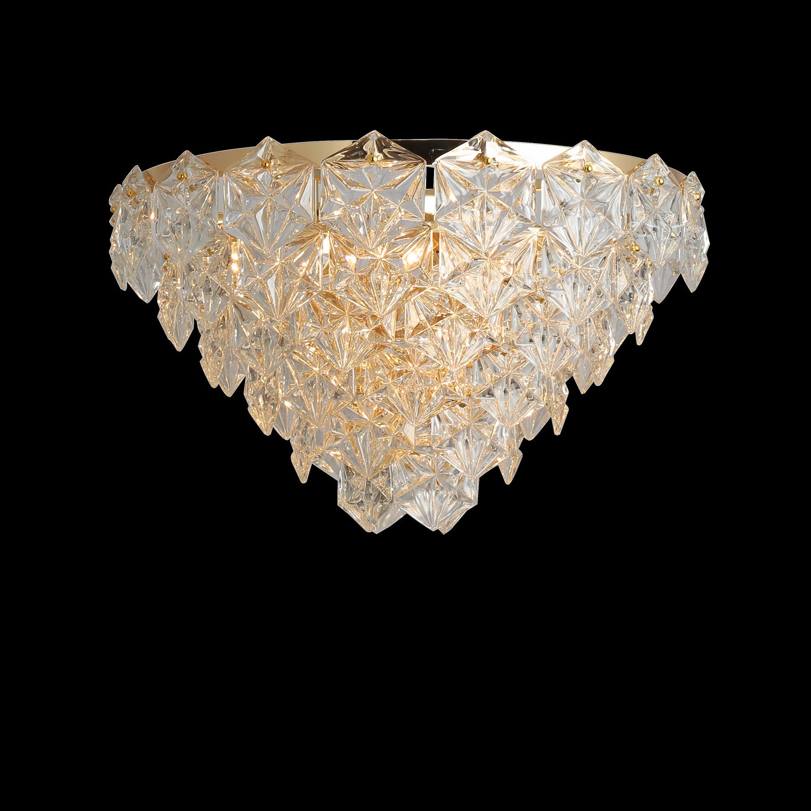 Plafoniera CROWN C1, transparent si auriu, design deosebit