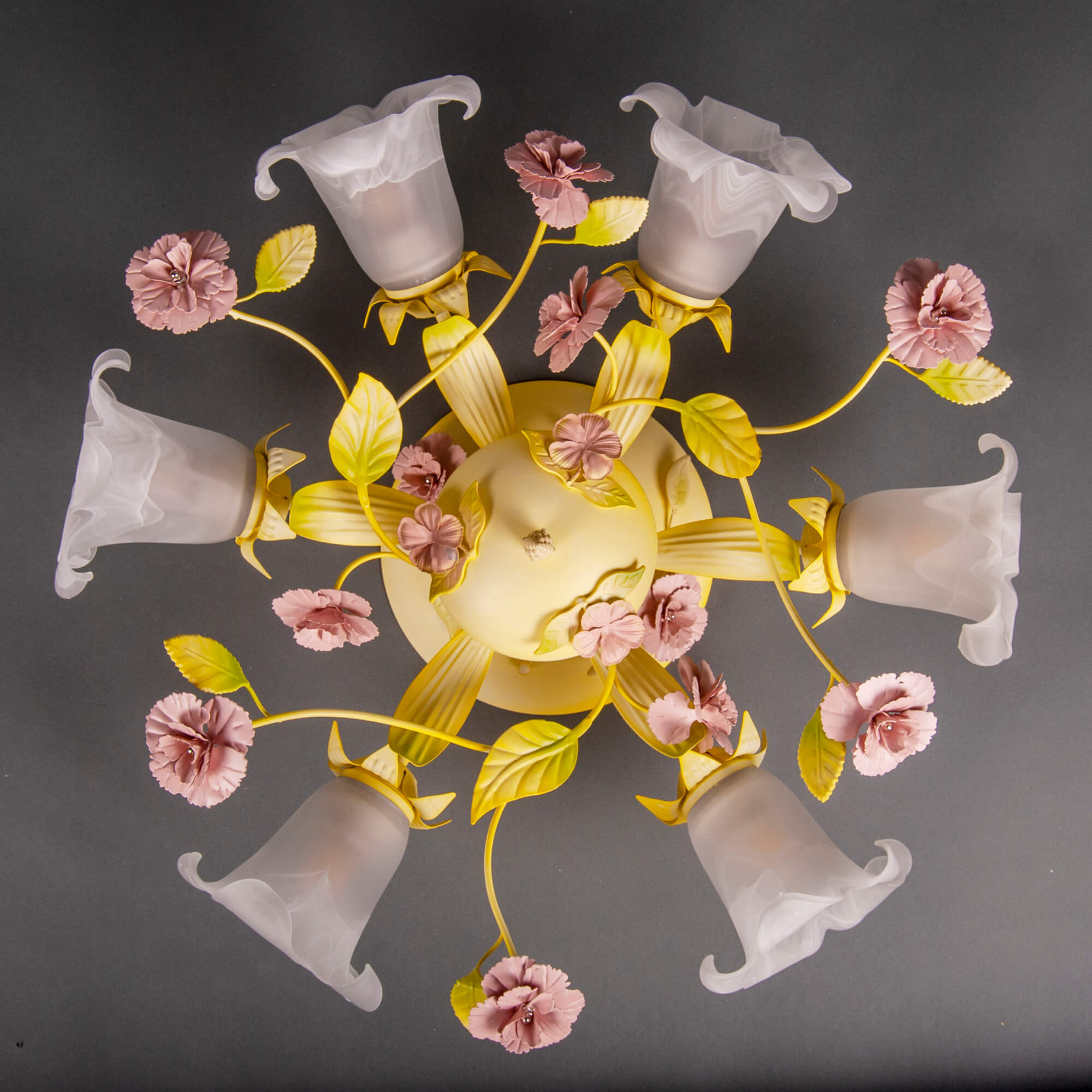 Plafoniera alba de metal Clarissa C3, plafoniere pentru dormitor 2021