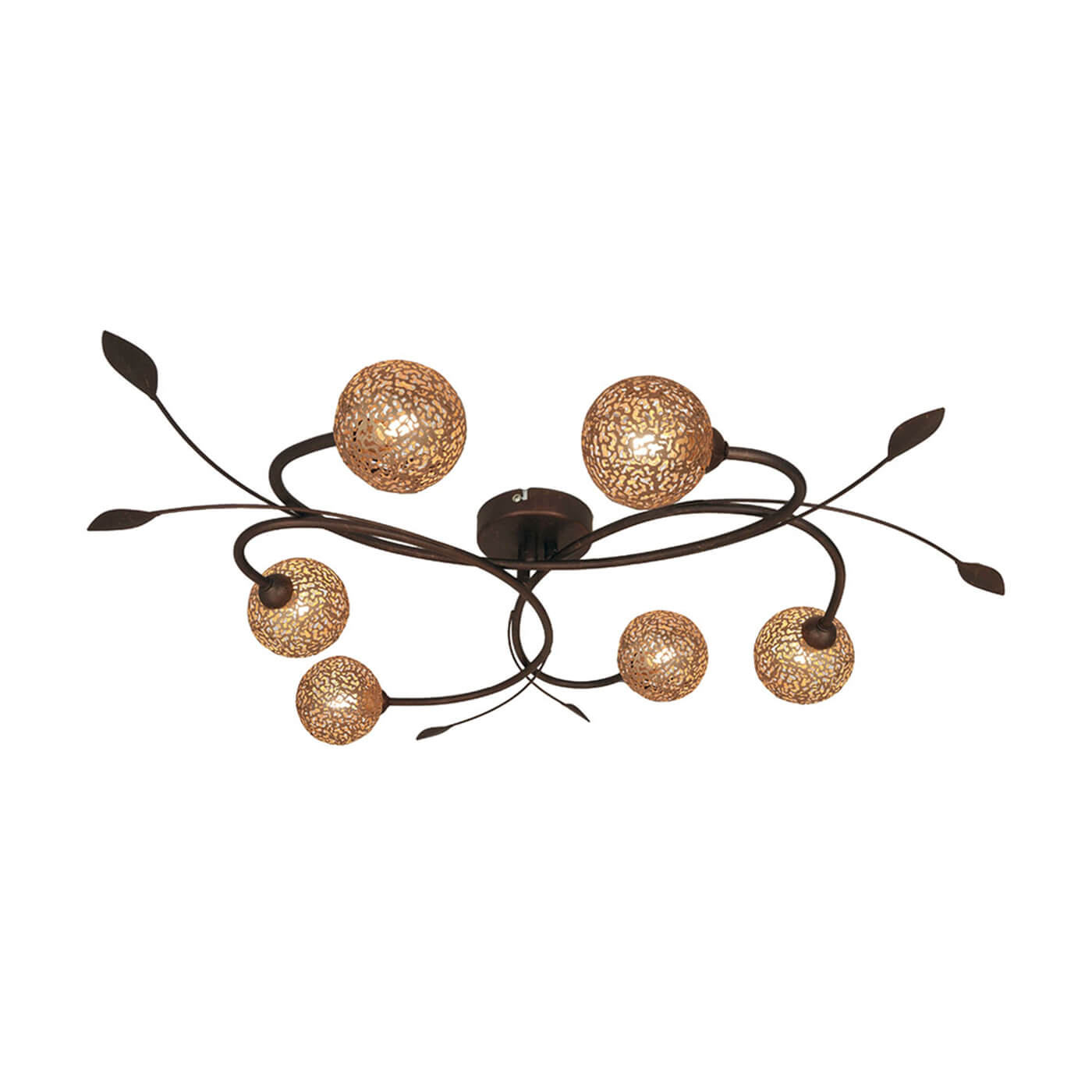 Cauti o plafoniera eleganta maro aurie SISSY S6 cu globuri din metal pentru living sau dormitor - Corp de iluminat din colectia de lampi suspendate DOMICILIO?