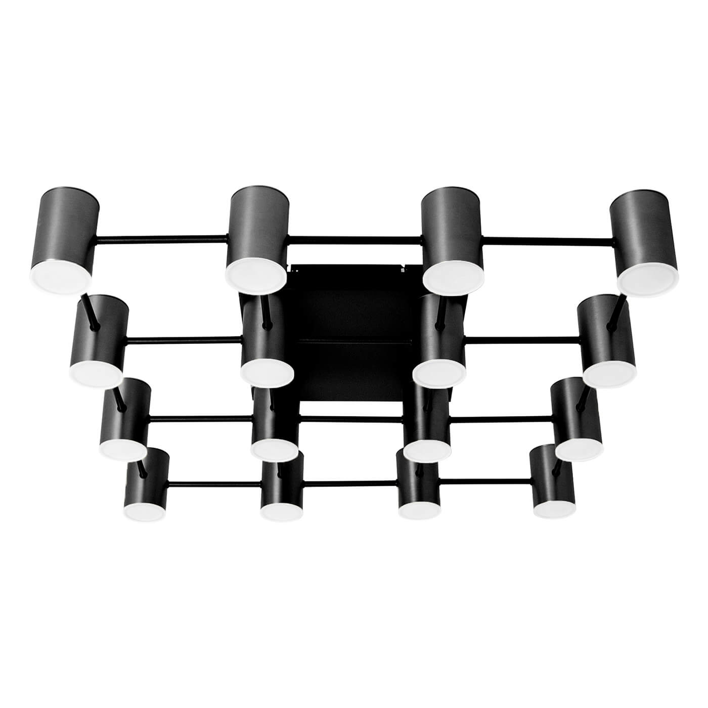 plafoniera neagra cu design modern, elegant pentru spatii mari, living sau dormitor din colectia de lustre si corpuri de iluminat DOMICILIO