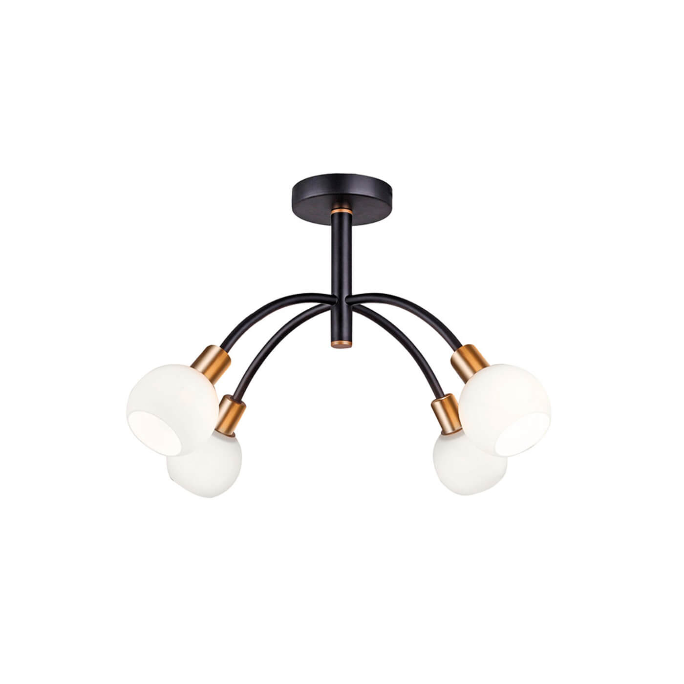 Cauti o plafoniera glam neagra ELISA C4 cu globuri albe chic, design modern, elegant - Corp de iluminat pentru living, dining sau dormitor din colectia corpuri de iluminat si lustre DOMICILIO?