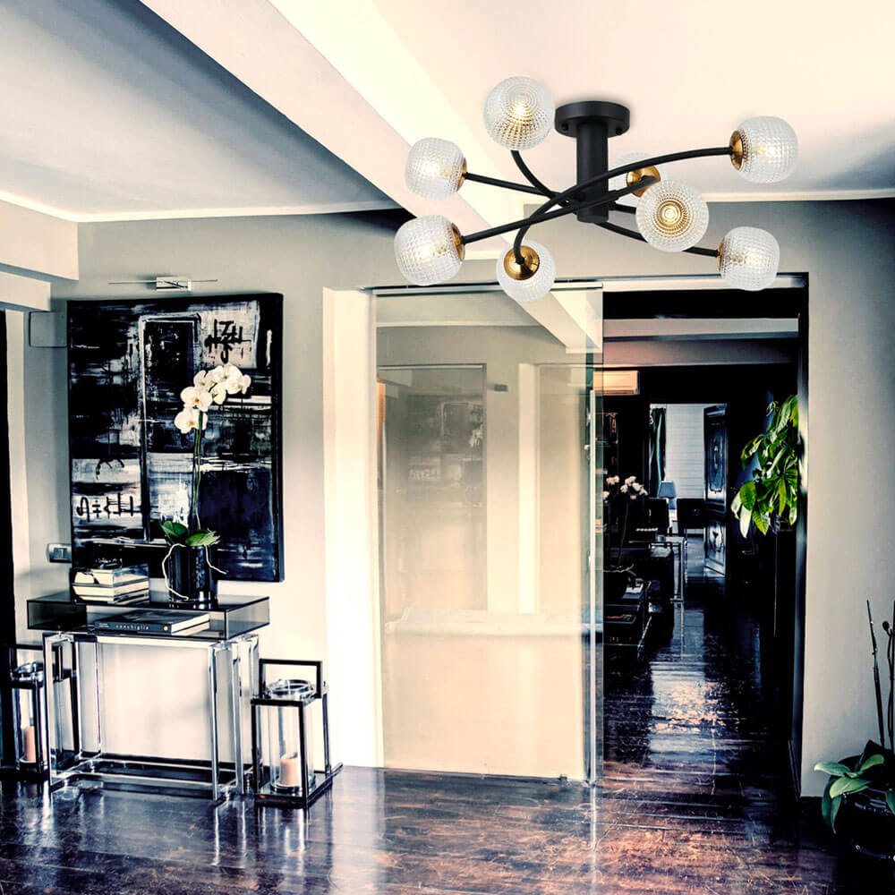 Cauti o plafoniera neagra IFIGENIA C8 cu globuri, design elegant, modern - Corp de iluminat pentru din colectia DOMICILIO?