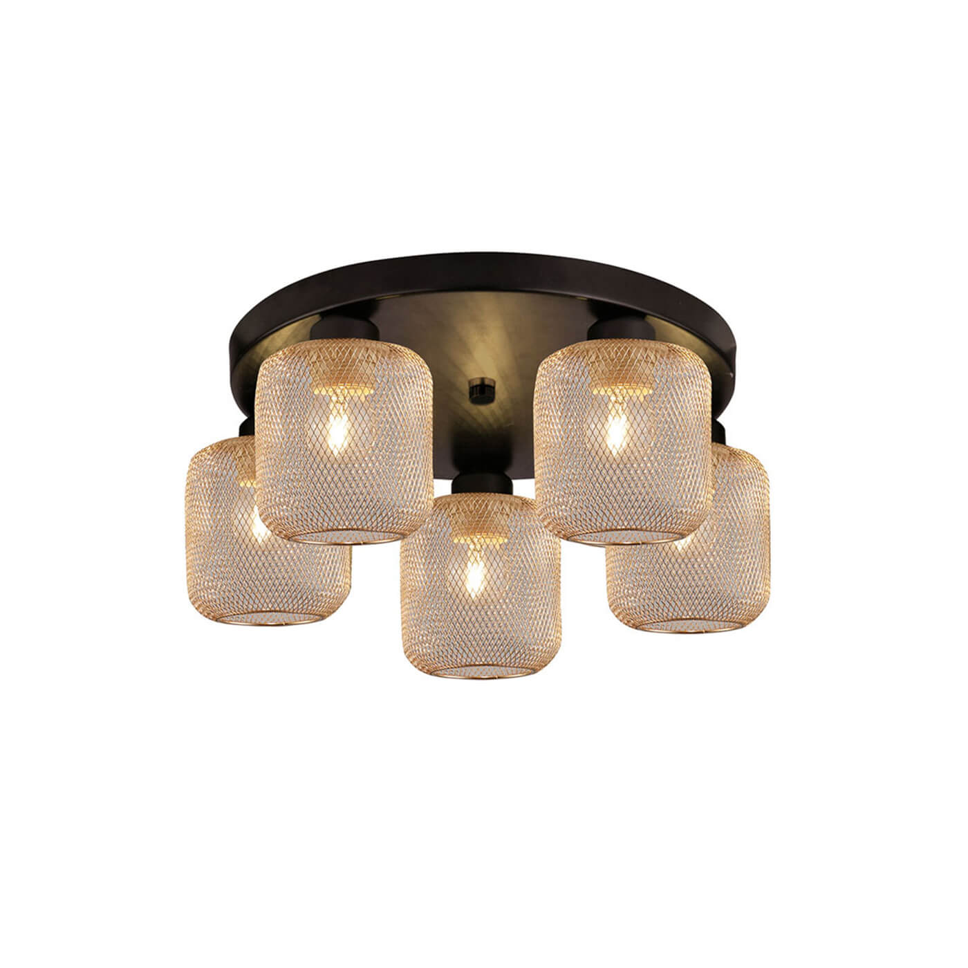 Cauti o plafoniera neagra LOREN C5 cu abajururi aurii, design modern, elegant - Corp de iluminat pentru din colectia DOMICILIO?