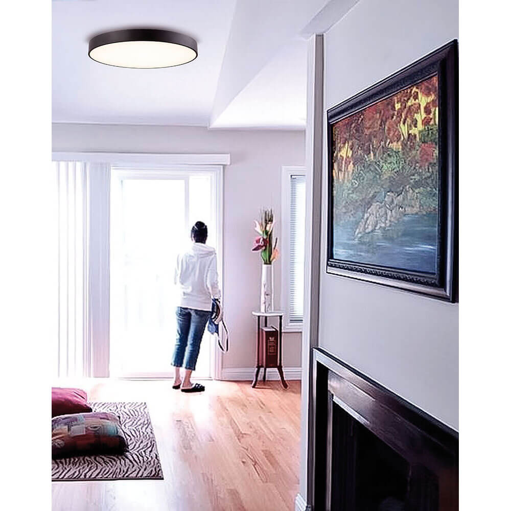 Cauti o plafoniera neagra minimalista MADISON 50 cu LED 30W, design modern - Corp de iluminat pentru living sau dormitor din colectia de lampi suspendate si lustre DOMICILIO?