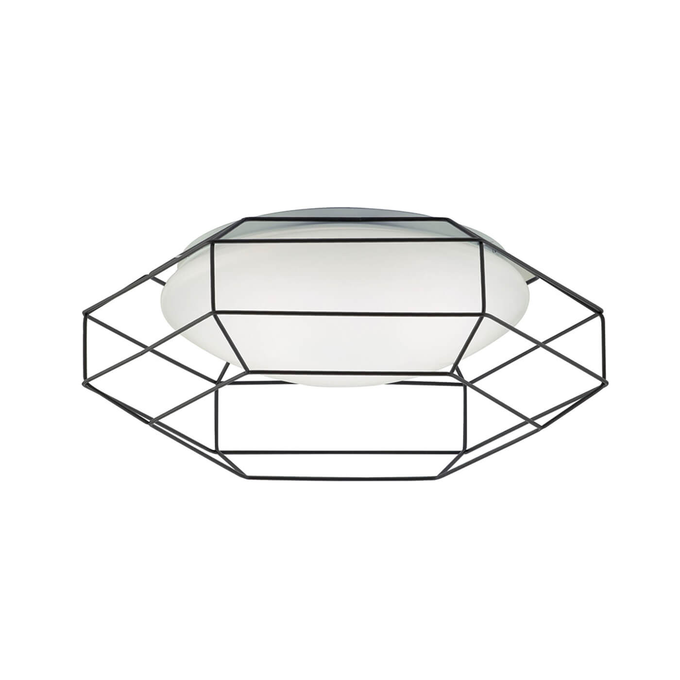 Plafoniera neagra din metal MONTE cu LED 12W, design geometric, futurist