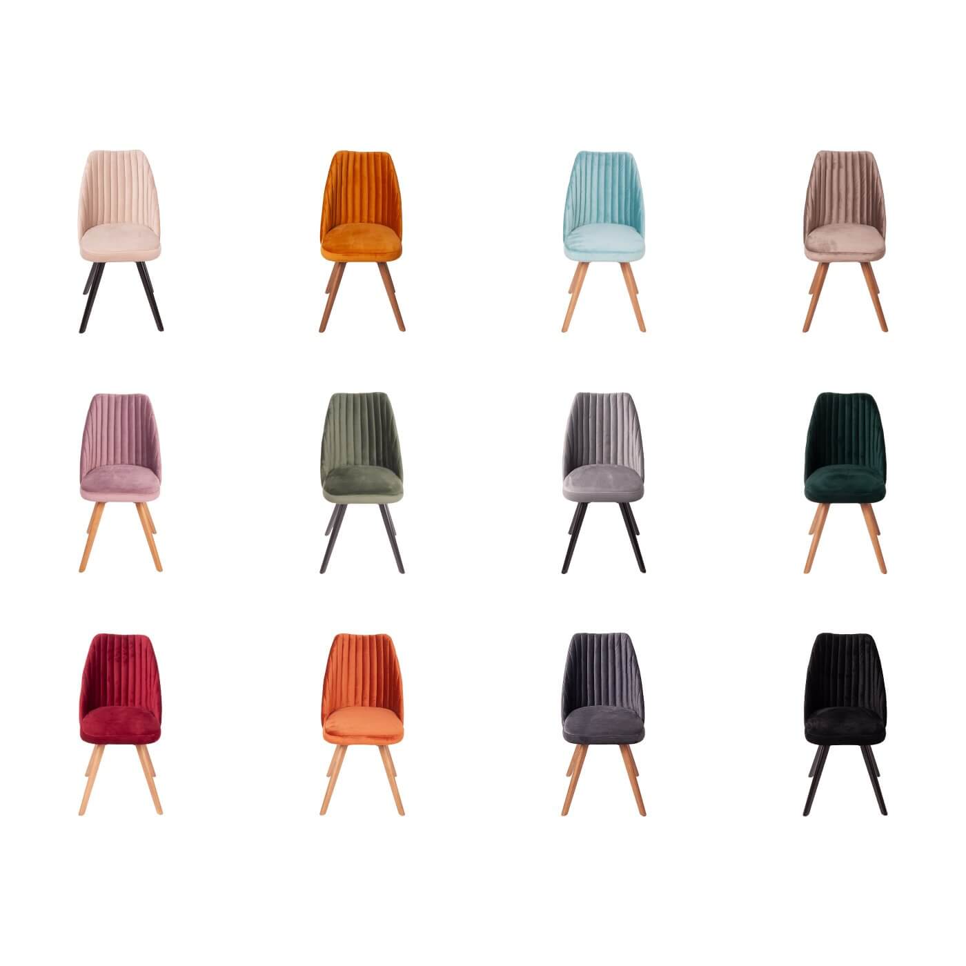 Cumpara de la Domicilio Scaun dining beige AMSTERDAM, sezut catifea, picioare din lemn, comod si elegant