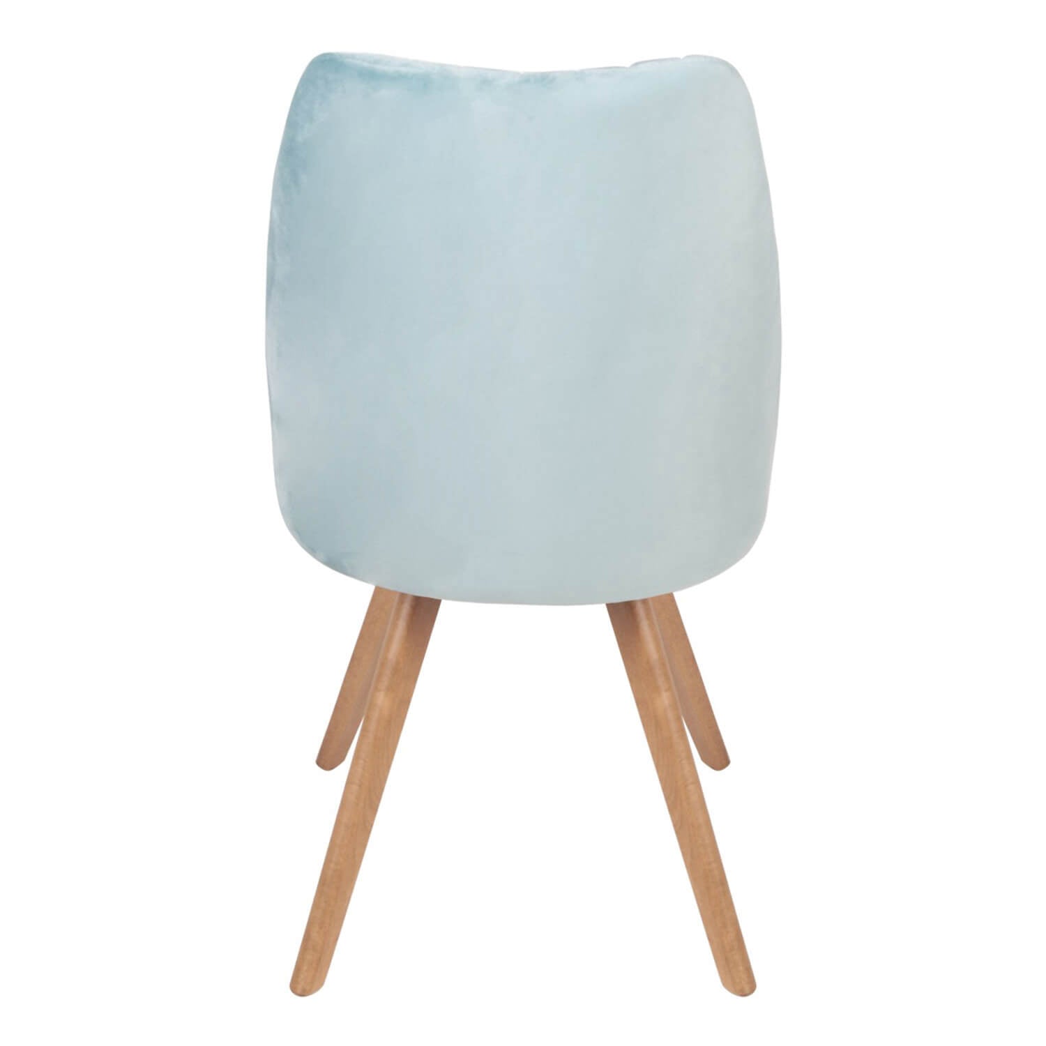 Magazin Domicilio Scaun dining albastru deschis - AMSTERDAM, mint, picioare lemn natur, sezut din catifea