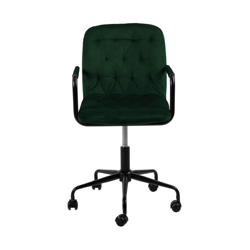 Scaun tapitat ajustabil WENDY verde pentru biroul de acasa