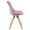 Set doua scaune dining DIMA roz pudra cu picioare natur