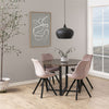 Set doua scaune dining DIMA roz pudra cu picioare negre