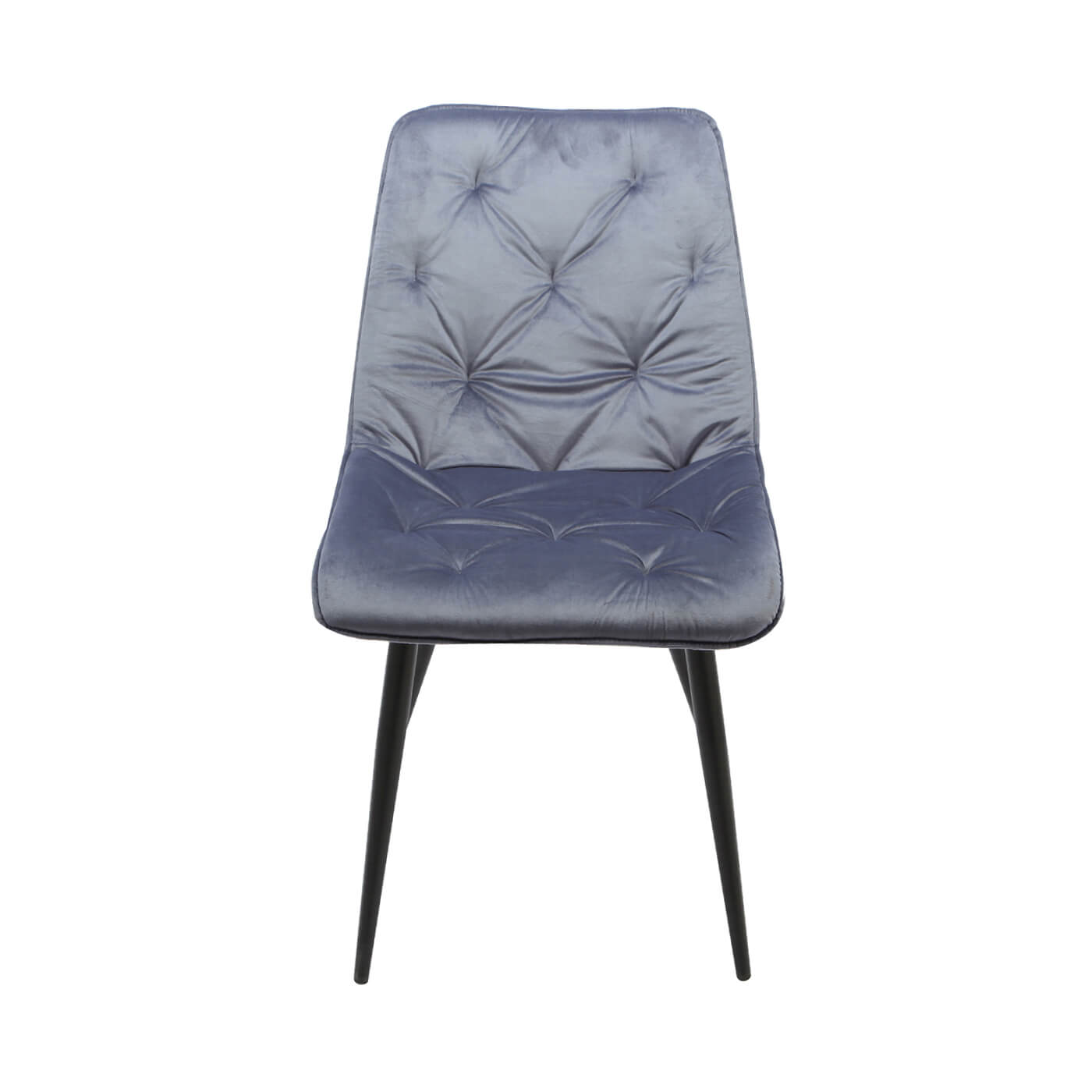 Scaun dining tapitat CLOUD gri cu picioare negre, comod, sezut catifea