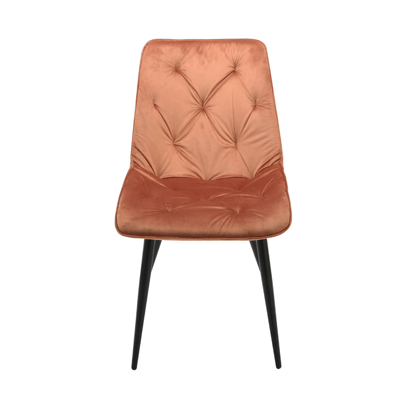 Scaun dining tapitat CLOUD rose cu picioare negre, comod, sezut catifea