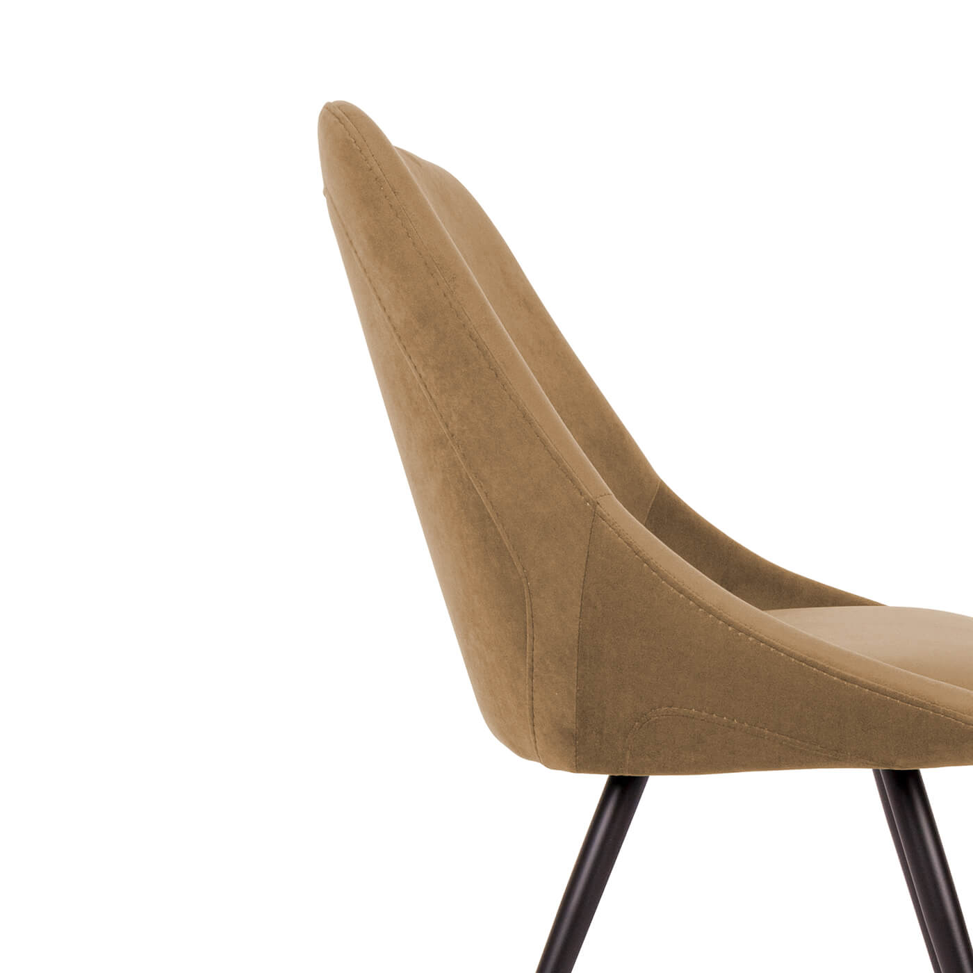 Cauti un scaun dining tapitat Oasis, mustar cu picioare negre din metal pentru locuinta ta din gama Domicilio?