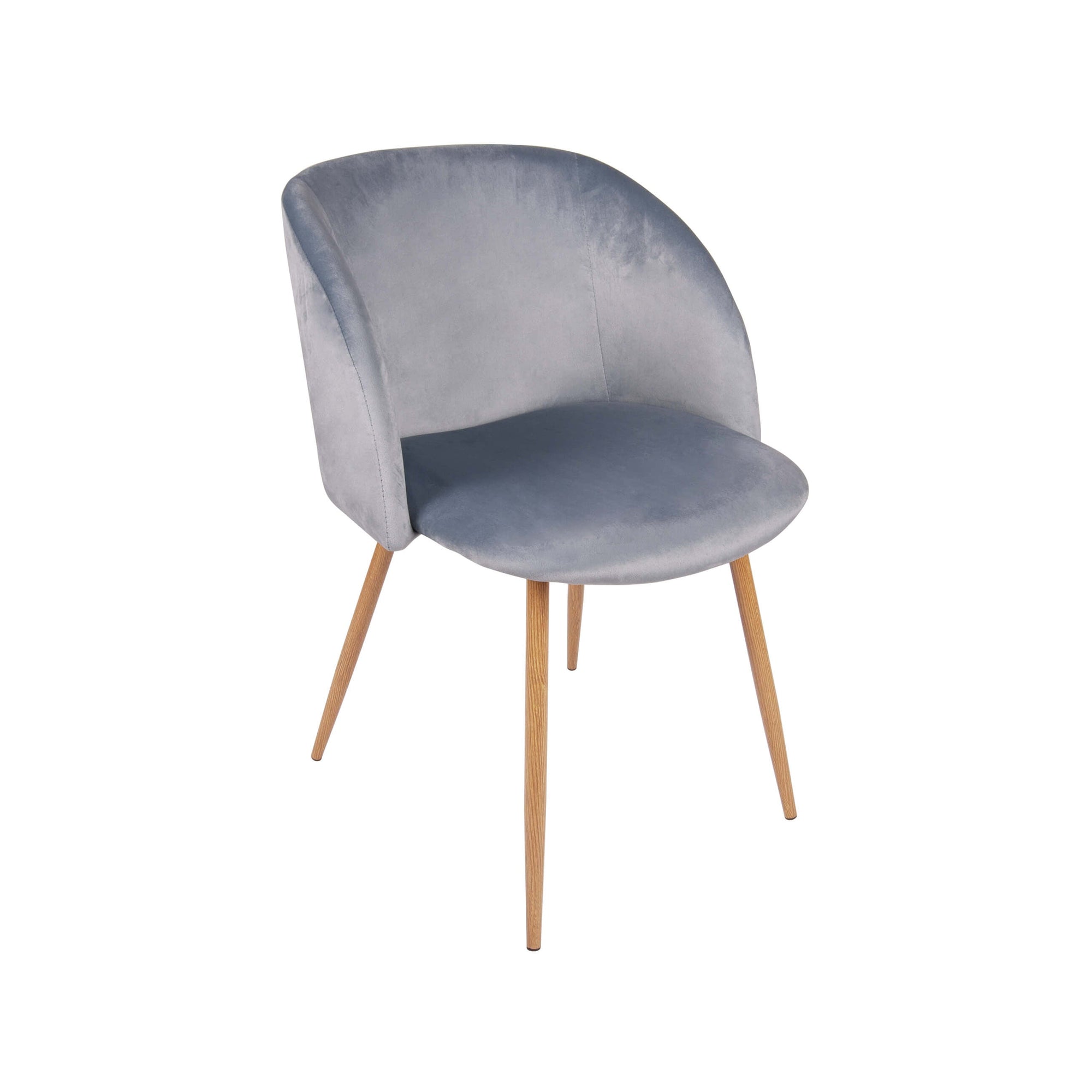 Cauti un scaun dining tapitat FRANCESCA gri albastrui cu picioare natur din colectia DOMICILIO?
