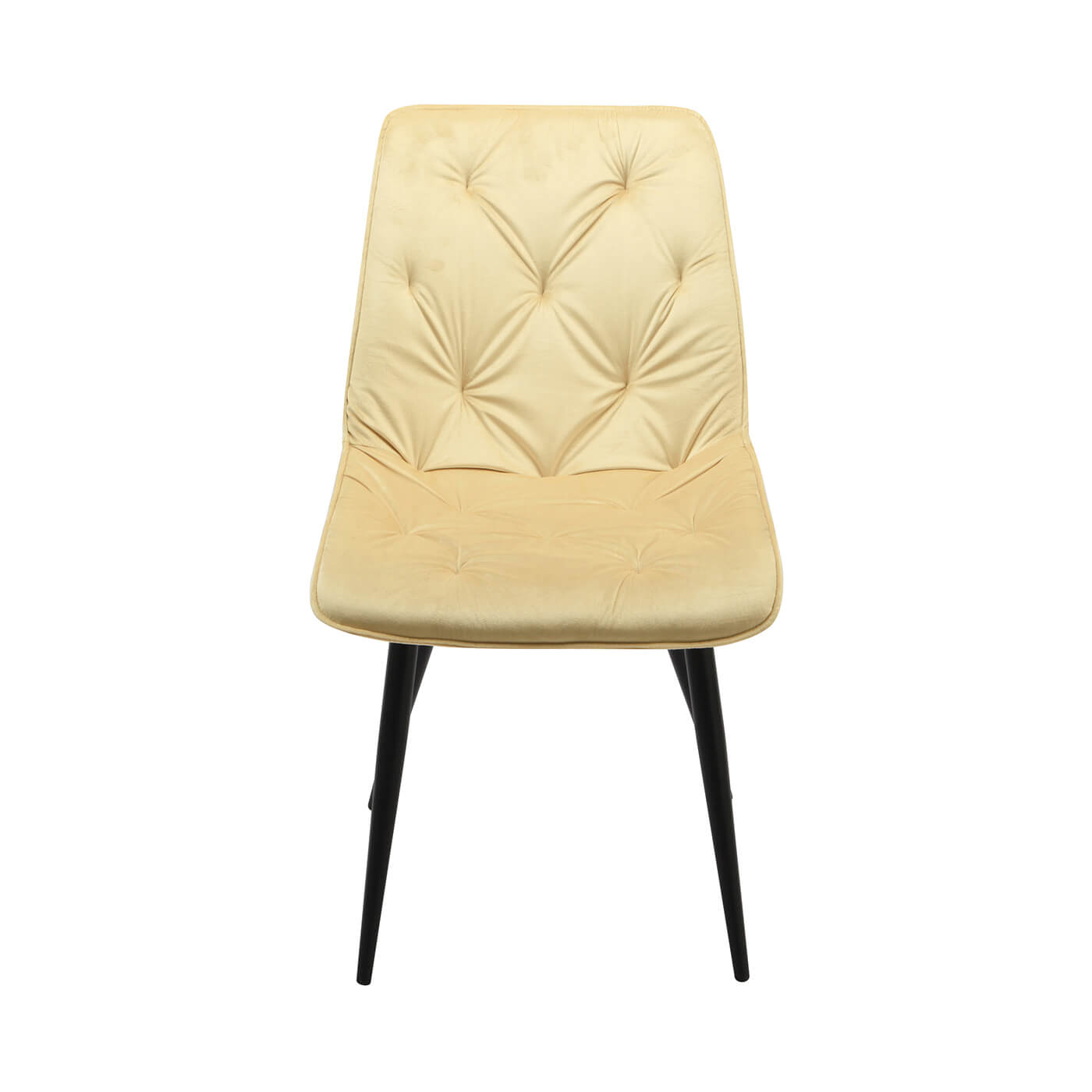 Scaun dining tapitat CLOUD bej cu picioare negre, comod, sezut catifea