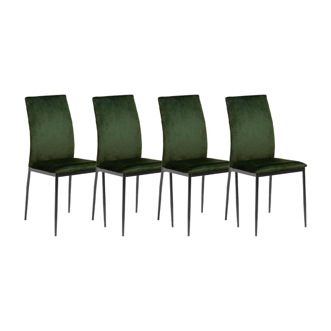 Cauti un set de 4 scaune tapitate DEMINA verde ACTONA pentru dining, comod, sezut catifea, design elegant.