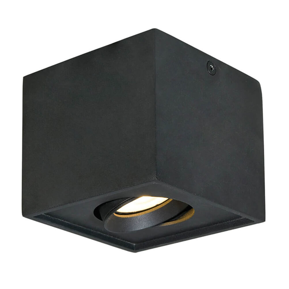 Spot aplicat minimalist negru ARION patrat 1x50W GU10