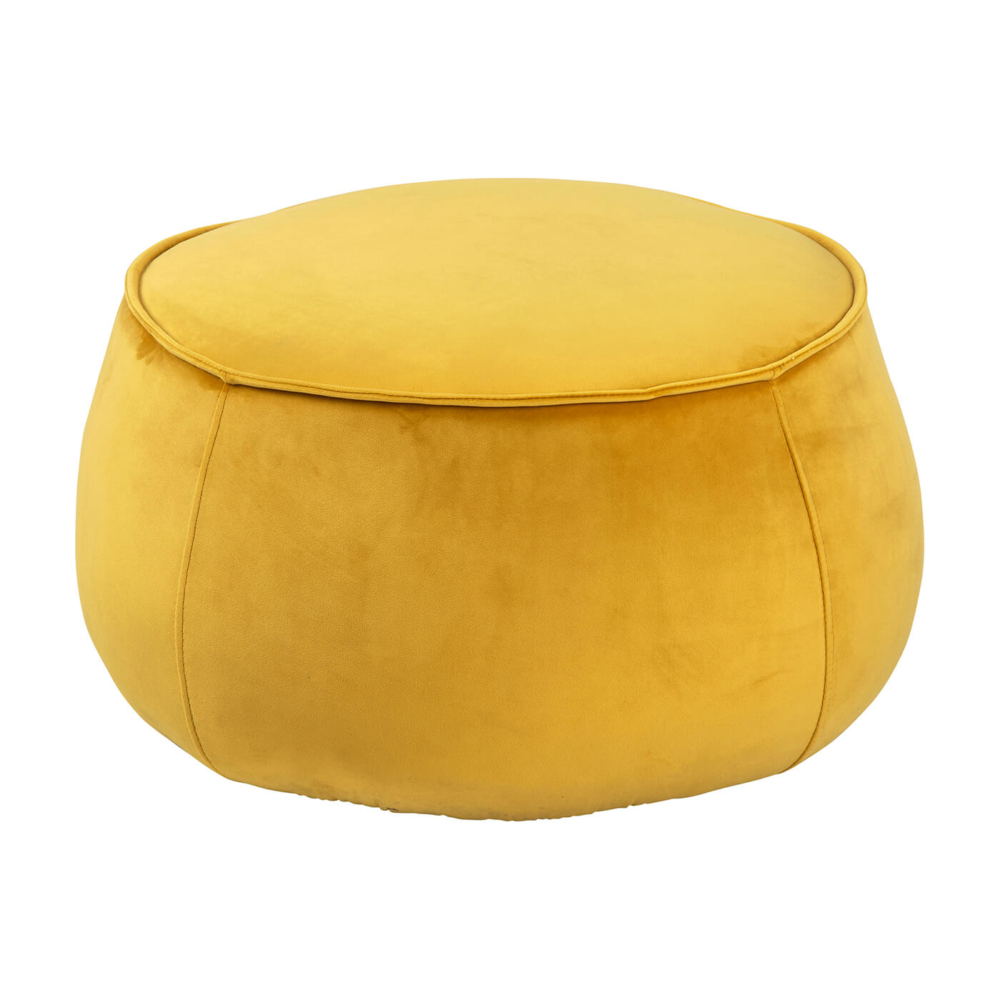 Cauti un taburet pufos galben, design elegant, ideal pentru orice camera?