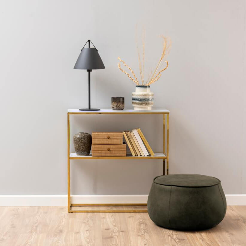 Cauti un taburet pufos verde masliniu, design elegant, ideal pentru orice camera?