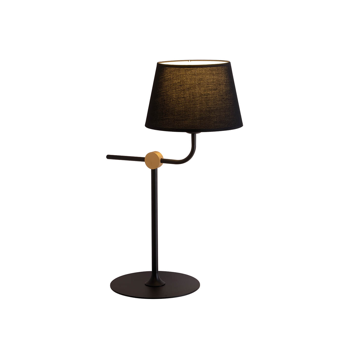 Cauti o veioza neagra LARGO cu abajur textil, design modern, elegant - pentru living sau noptiera? Din colectia de corpuri de iluminat si lustre DOMICILIO