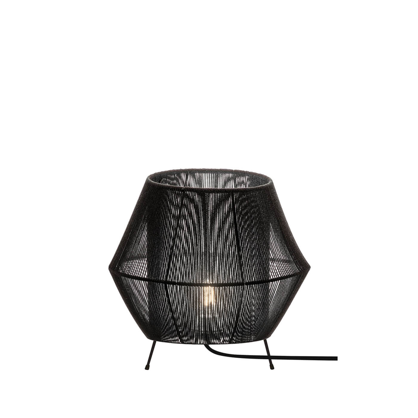 Cauti o veioza neagra ZAIRA din franghie, design modern, nordic - pentru noptiera sau masuta? Din colectia de corpuri de iluminat si lustre DOMICILIO