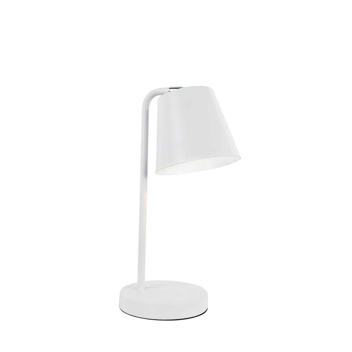 Veioza minimalista alba LYRA din metal cu abajur 1x40W E14