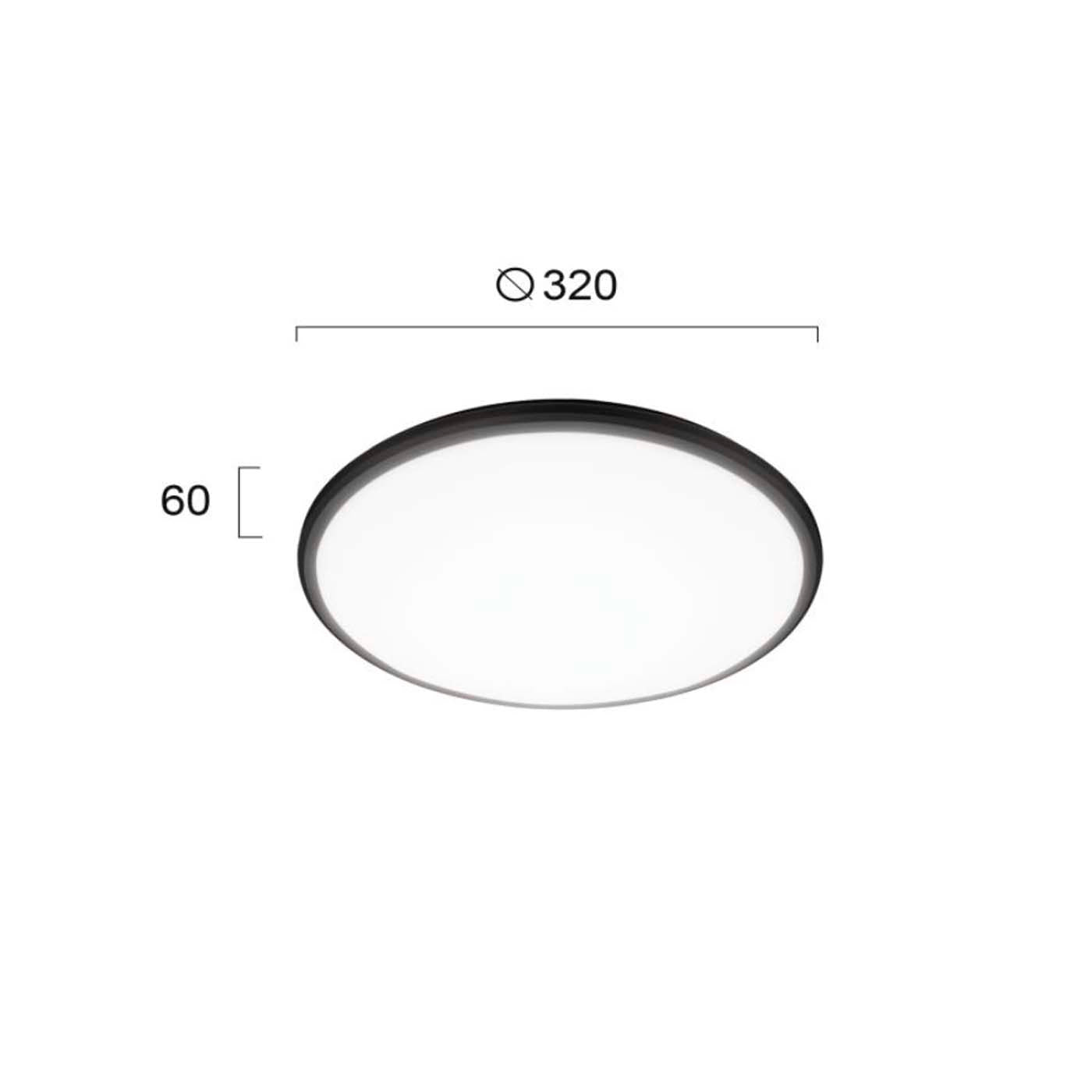 Plafoniera de exterior rotunda minimalista RONI neagra cu LED 24W